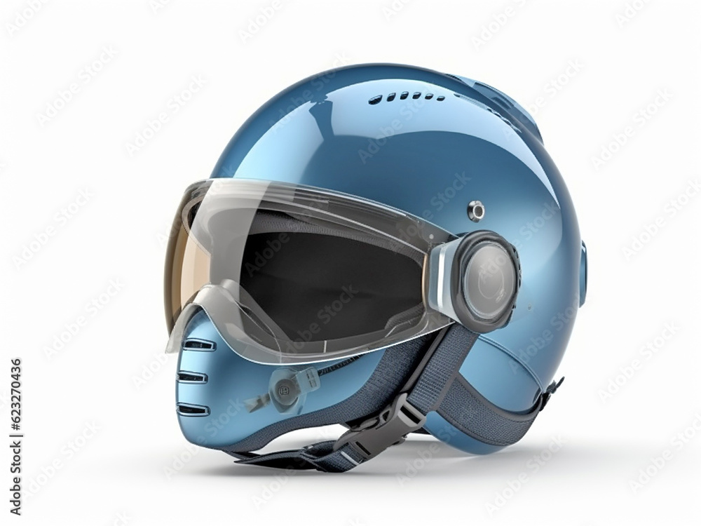 Naklejka premium Ski or motorcycle helmet on an isolated background. Generative AI