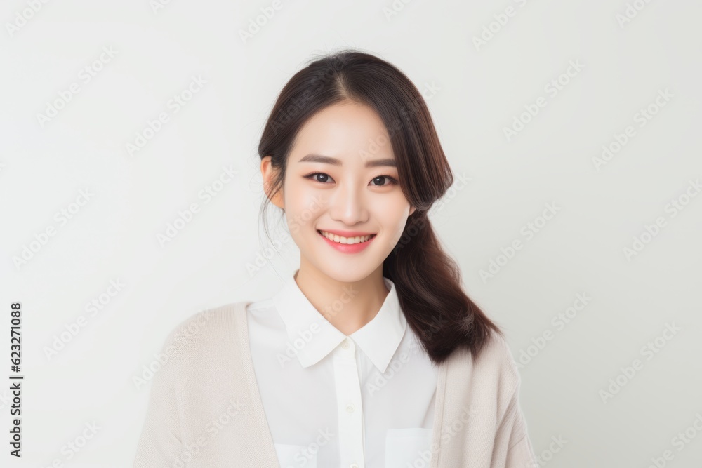 Portrait of beautiful young asian woman smile and happy on white background. Portrait of beautiful young asian woman smile and happy on white background.
