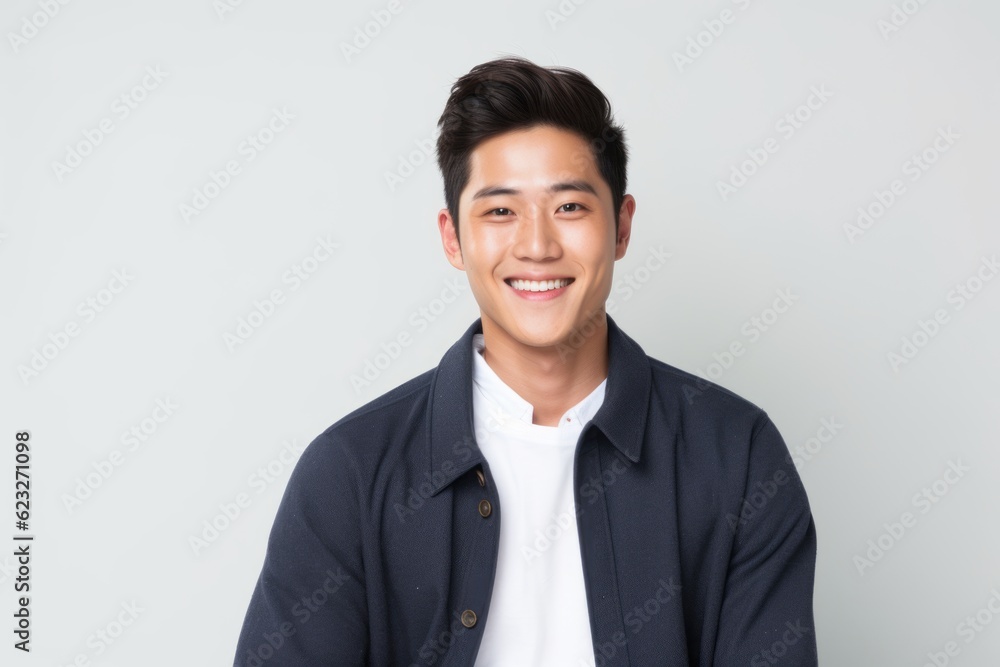Young asian man smiling and looking at camera isolated on white background Young asian man smiling and looking at camera isolated on white background