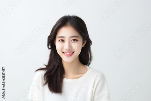 beauty asian woman smile and relax on white background, asia
