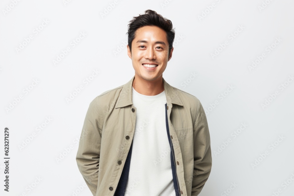 Portrait of a handsome young asian man smiling on white background Portrait of a handsome young asian man smiling on white background