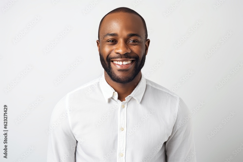 Portrait of a smiling african american man over white background Portrait of a smiling african american man over white background