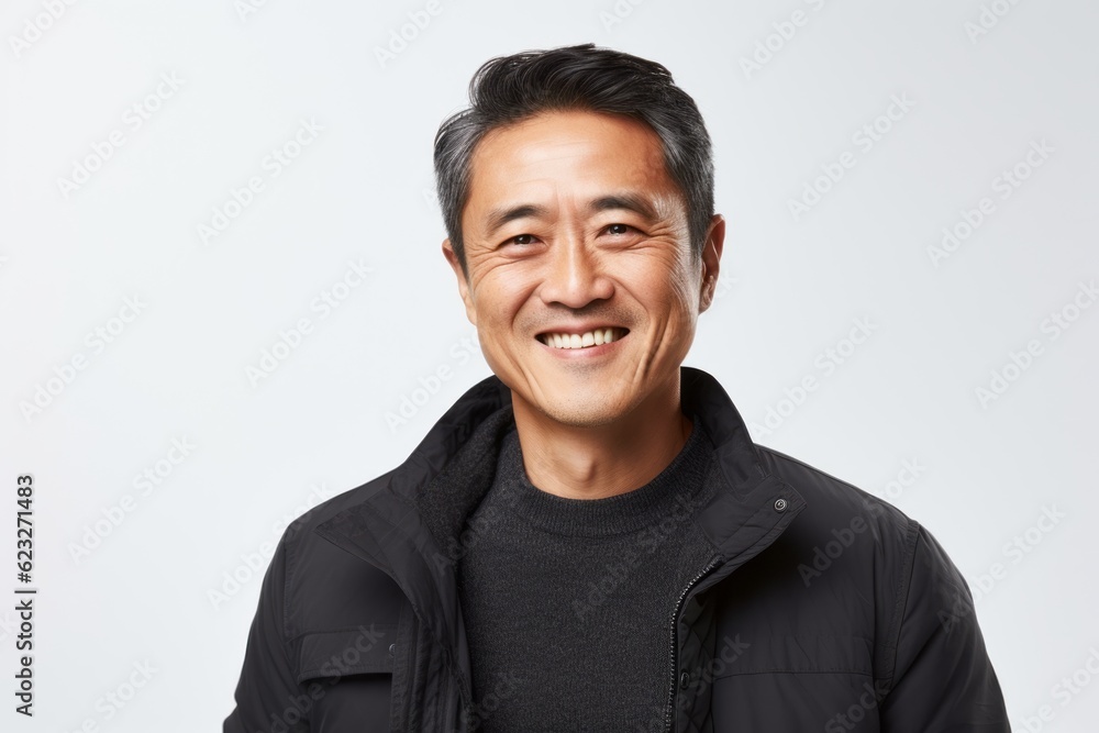 Portrait of a smiling asian man looking at camera isolated on white background Portrait of a smiling asian man looking at camera isolated on white background