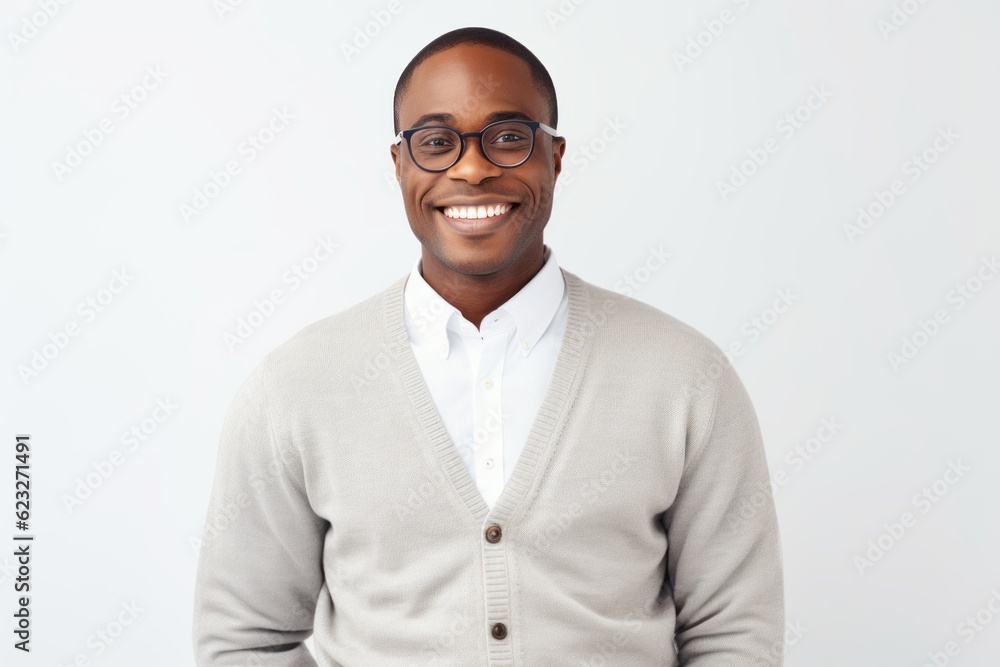 Portrait of happy african american man in eyeglasses Portrait of happy african american man in eyeglasses