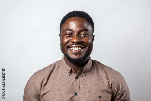 Portrait of a happy african american man on white background
