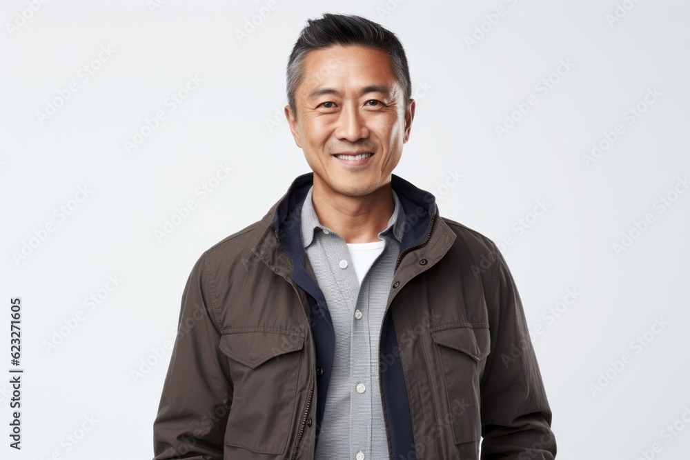 Portrait of a smiling middle-aged Asian man in casual clothes Portrait of a smiling middle-aged Asian man in casual clothes