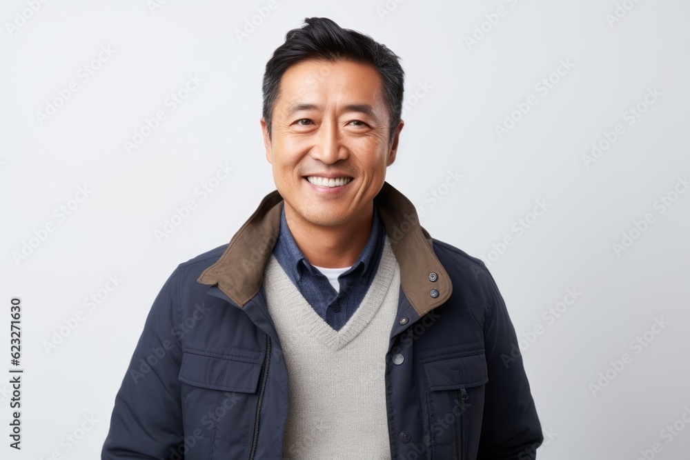 Portrait of happy smiling asian man in casual clothes looking at camera Portrait of happy smiling asian man in casual clothes looking at camera