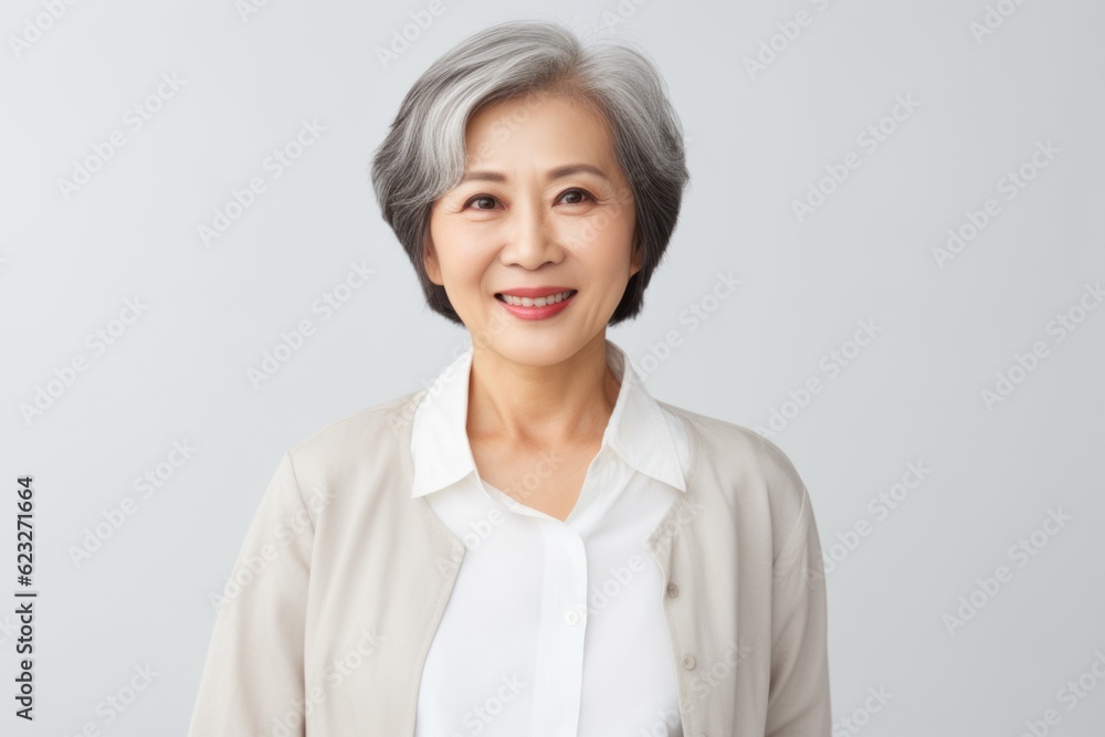 Portrait of a beautiful senior asian woman smiling isolated on white background Portrait of a beautiful senior asian woman smiling isolated on white background