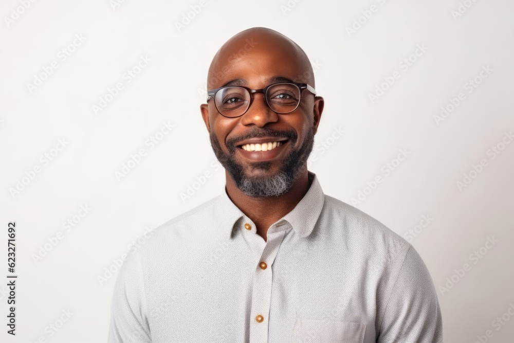 Portrait of a smiling african american man in eyeglasses Portrait of a smiling african american man in eyeglasses