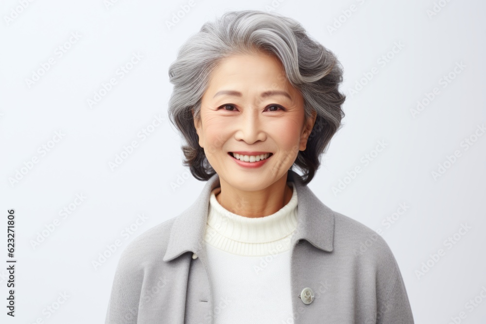 Portrait of a happy senior asian woman smiling isolated on white background Portrait of a happy senior asian woman smiling isolated on white background