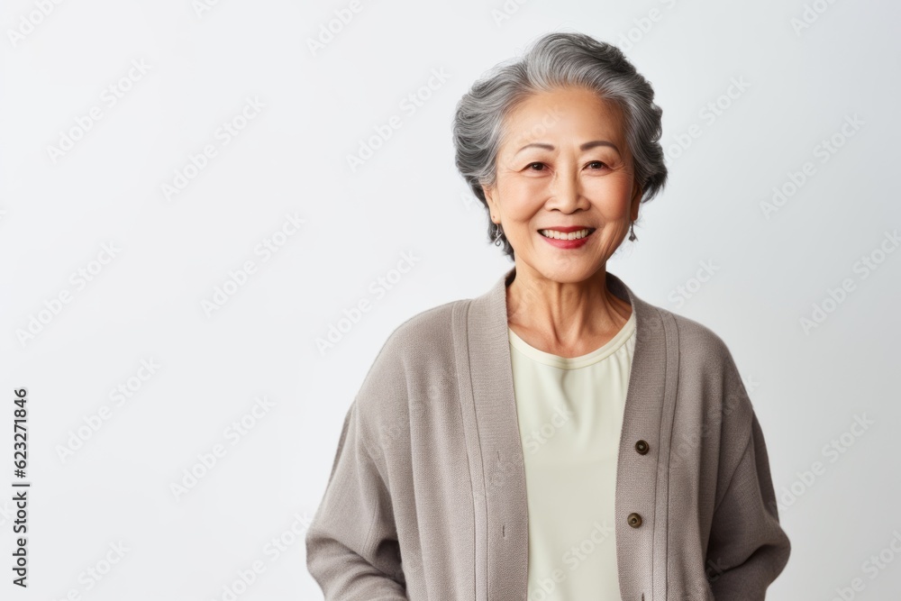 Portrait of a happy senior asian woman smiling and looking at camera Portrait of a happy senior asian woman smiling and looking at camera
