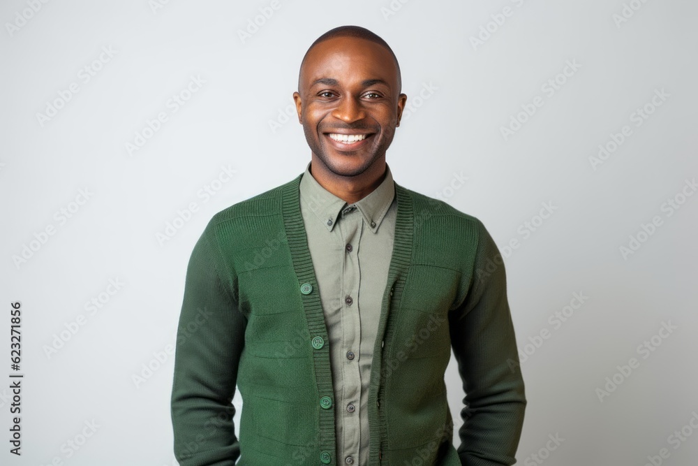 Portrait of a smiling african american man standing against white background Portrait of a smiling african american man standing against white background