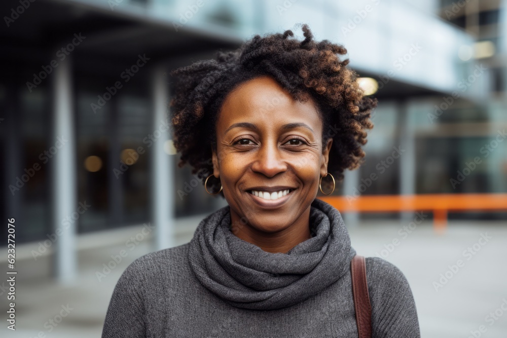 Portrait of a smiling african american woman in the city Portrait of a smiling african american woman in the city