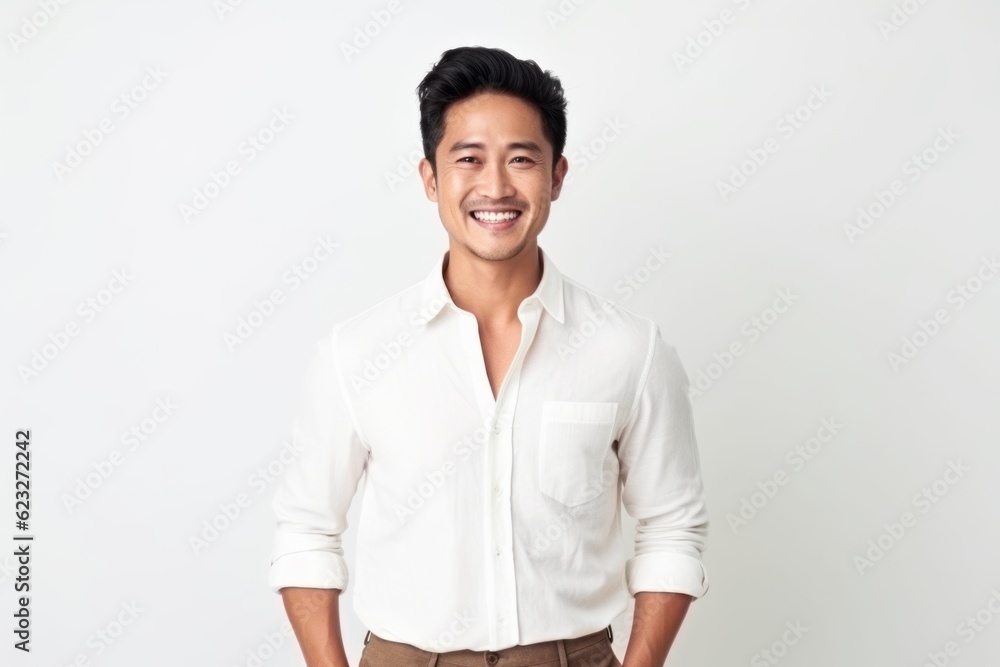Portrait of a happy young asian man standing on white background Portrait of a happy young asian man standing on white background