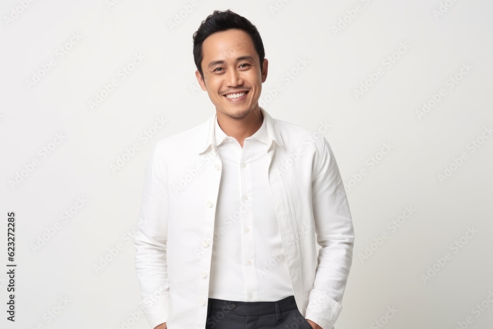 Portrait of a handsome young asian man smiling on white background Portrait of a handsome young asian man smiling on white background