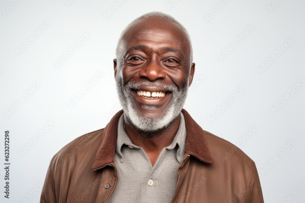 Portrait of a happy senior african american man smiling at camera Portrait of a happy senior african american man smiling at camera