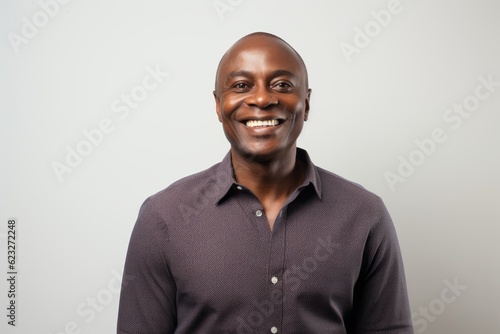 Portrait of a smiling african american man looking at camera isolated on a white background