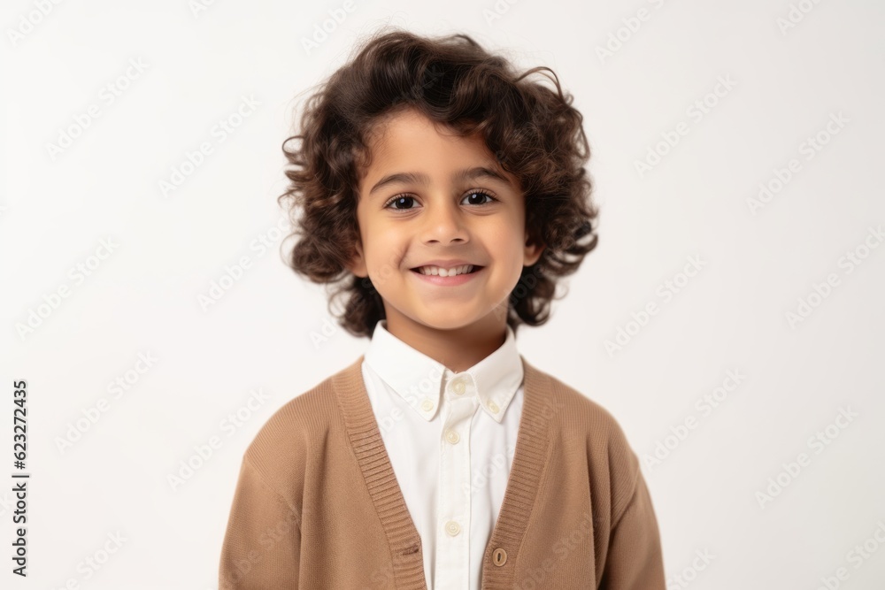 Portrait of a cute little boy with curly hair on white background Portrait of a cute little boy with curly hair on white background