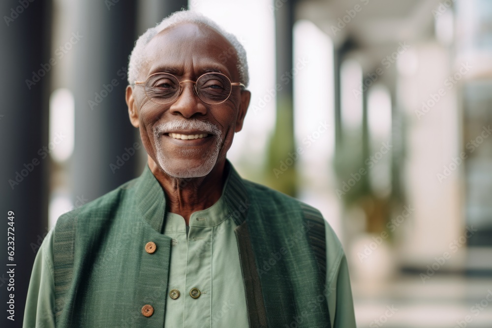 cheerful senior african american man in eyeglasses smiling at camera cheerful senior african american man in eyeglasses smiling at camera