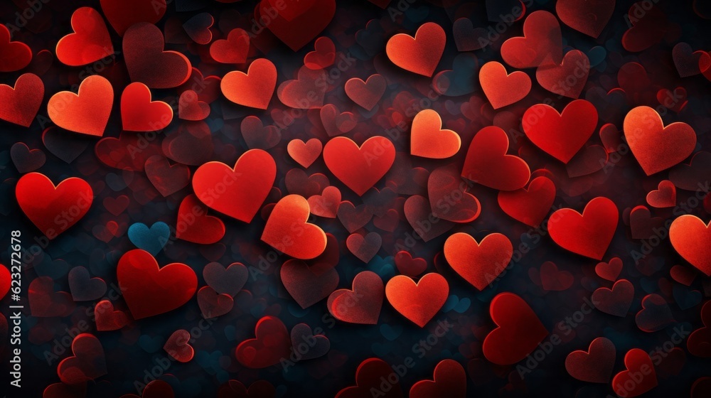 Masses of Valentine's day hearts background wallpaper