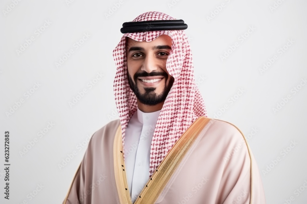 Portrait of a smiling arabian man standing over white background Portrait of a smiling arabian man standing over white background