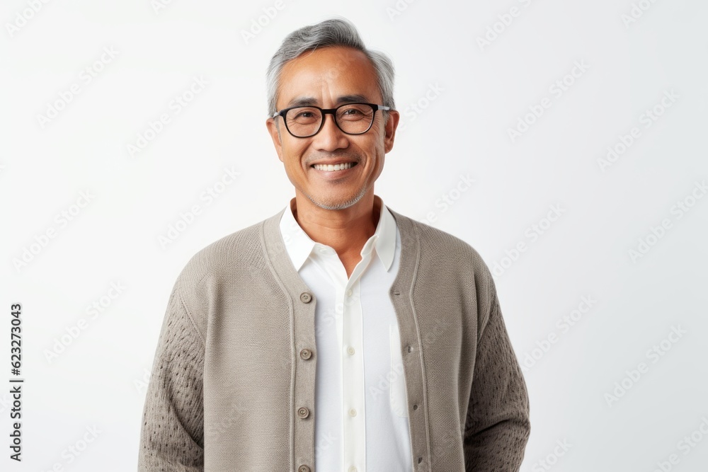 Portrait of smiling asian man in eyeglasses looking at camera Portrait of smiling asian man in eyeglasses looking at camera