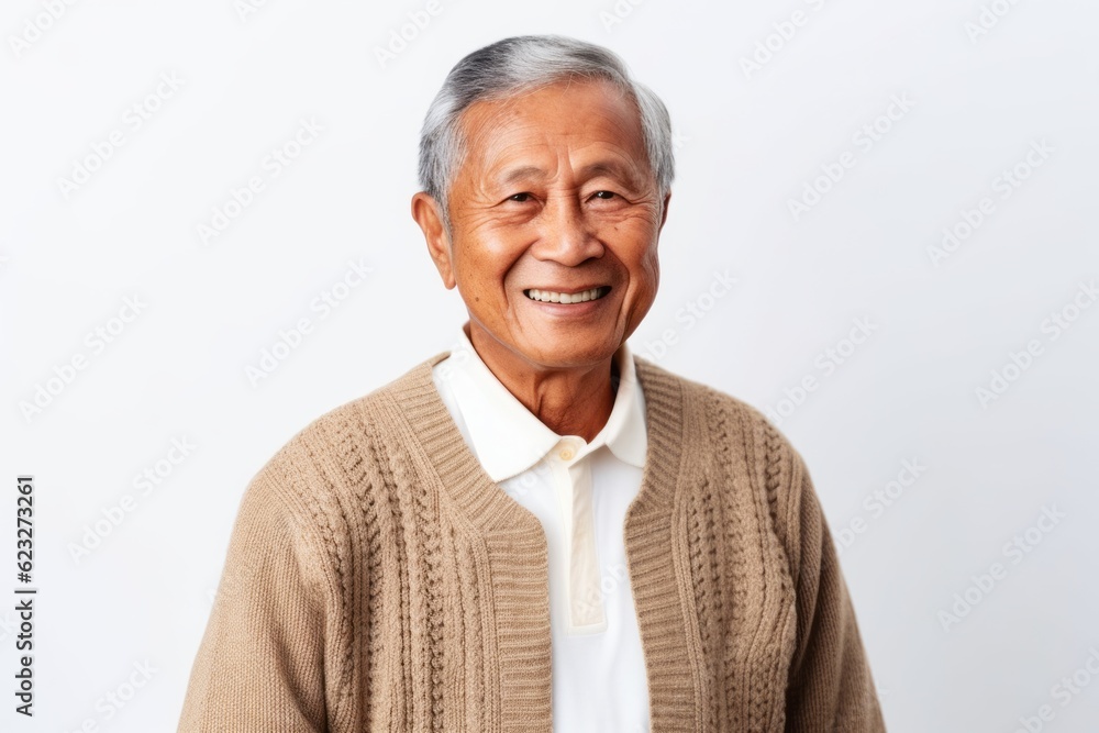 Portrait of happy senior asian man smiling and looking at camera Portrait of happy senior asian man smiling and looking at camera
