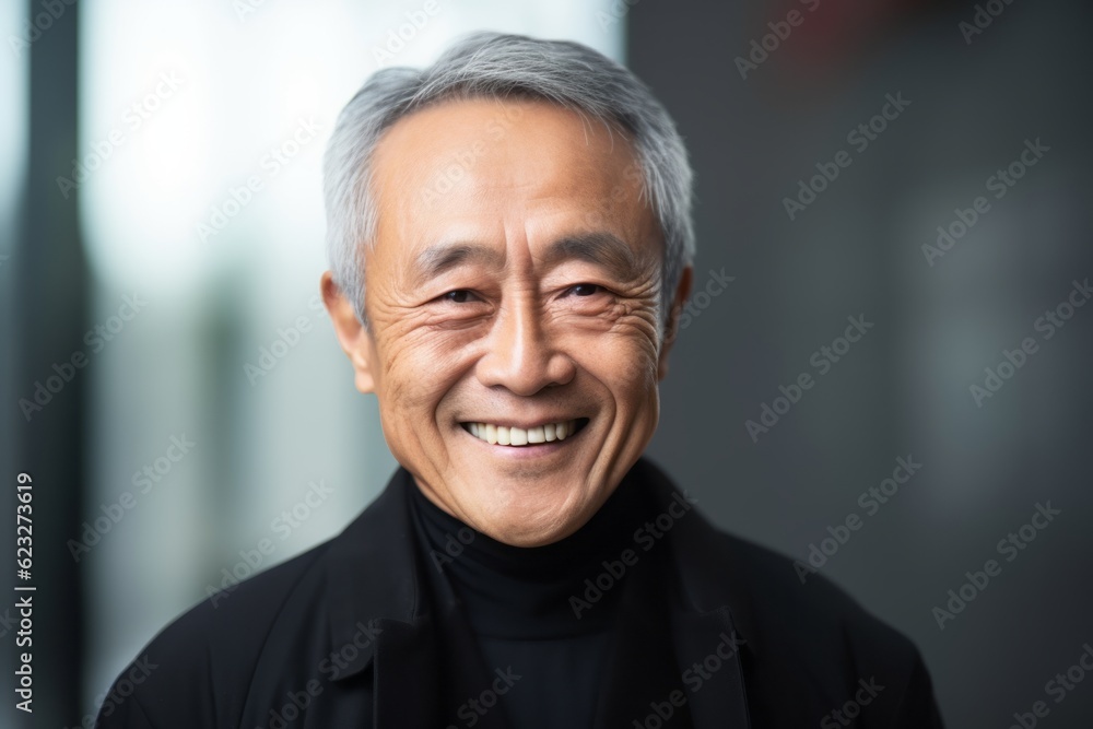 Portrait of a senior asian man smiling and looking at camera Portrait of a senior asian man smiling and looking at camera