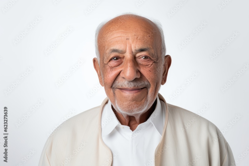 Portrait of a senior asian man smiling on white background. Portrait of a senior asian man smiling on white background.