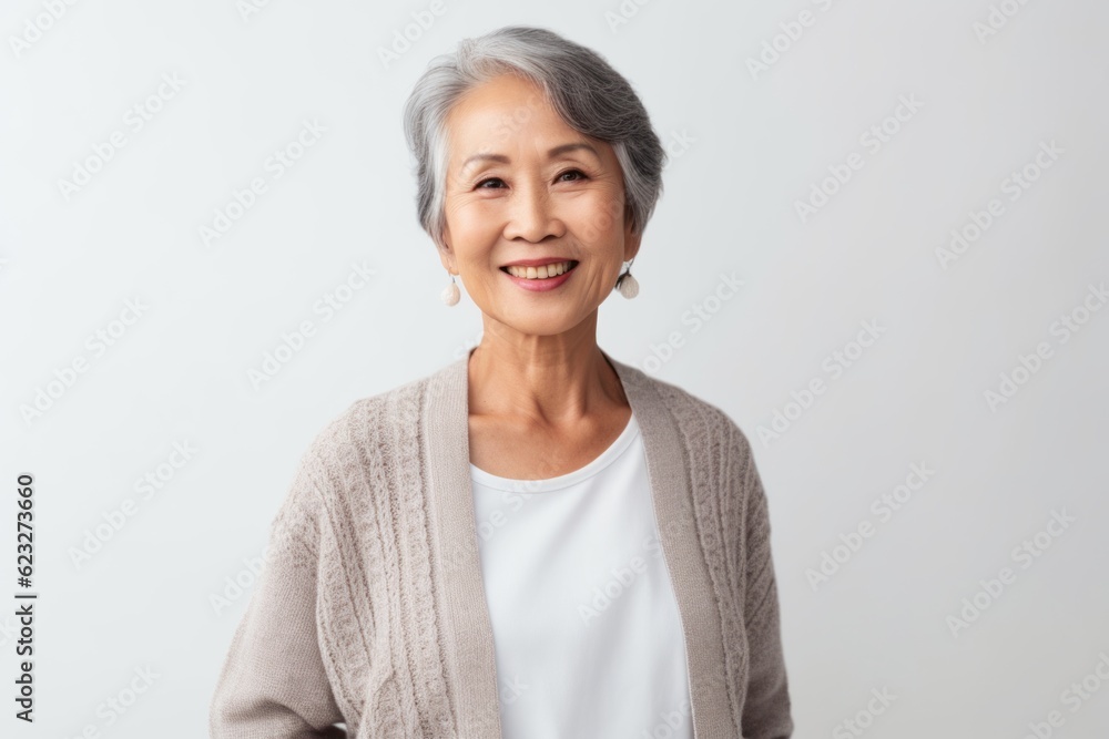 Portrait of smiling senior asian woman isolated on white background. Portrait of smiling senior asian woman isolated on white background.
