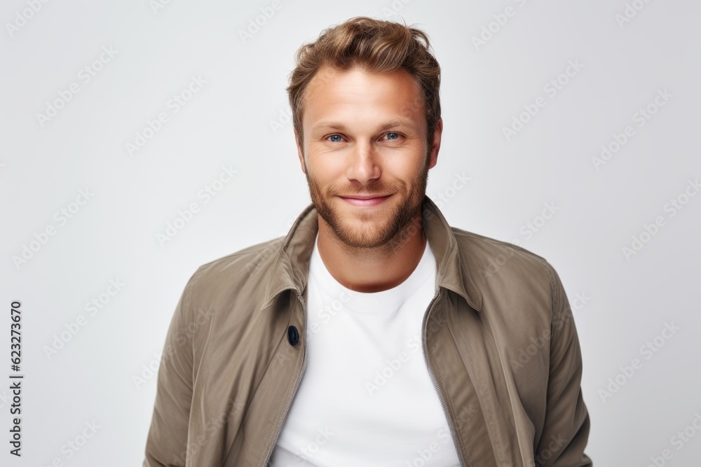 Portrait of handsome young man in casual clothes. Studio shot. Portrait of handsome young man in casual clothes. Studio shot.