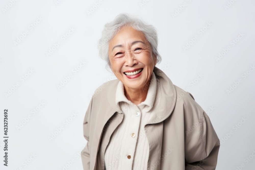 Portrait of smiling senior asian woman isolated on white background. Portrait of smiling senior asian woman isolated on white background.
