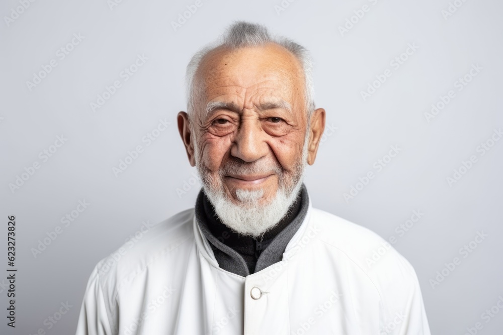 Portrait of senior asian man looking at camera on white background Portrait of senior asian man looking at camera on white background