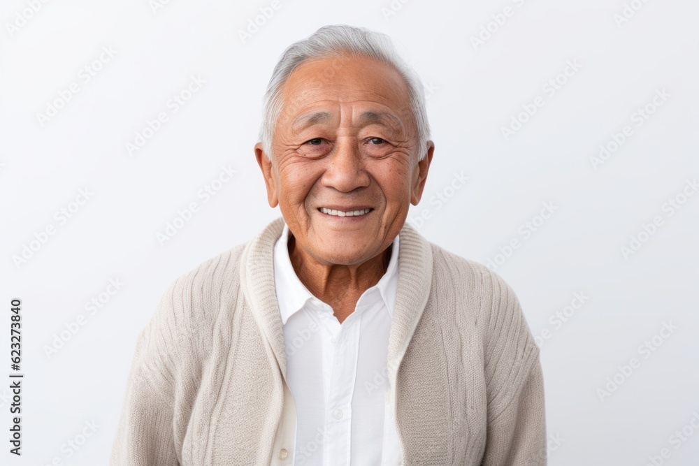 Portrait of happy asian senior man smiling and looking at camera Portrait of happy asian senior man smiling and looking at camera