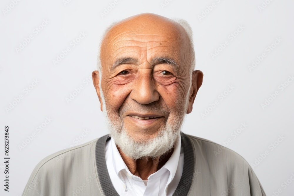 Portrait of a senior asian man smiling on white background. Portrait of a senior asian man smiling on white background.