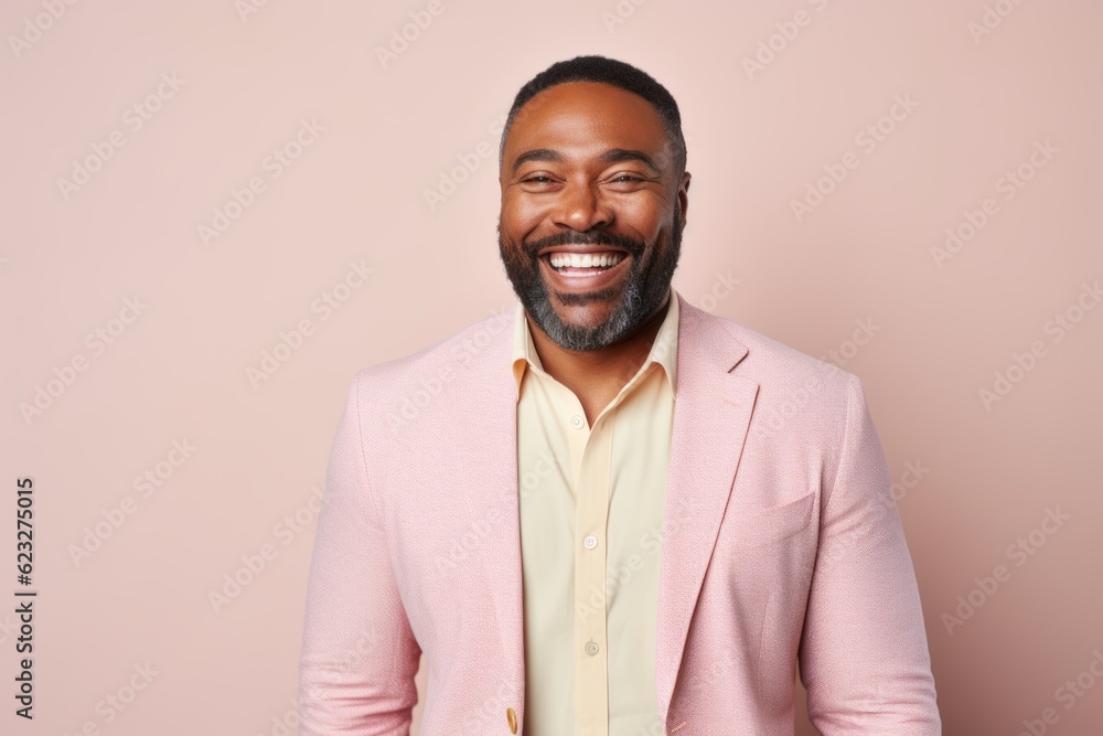 Portrait of a happy african american man smiling against pink background Portrait of a happy african american man smiling against pink background