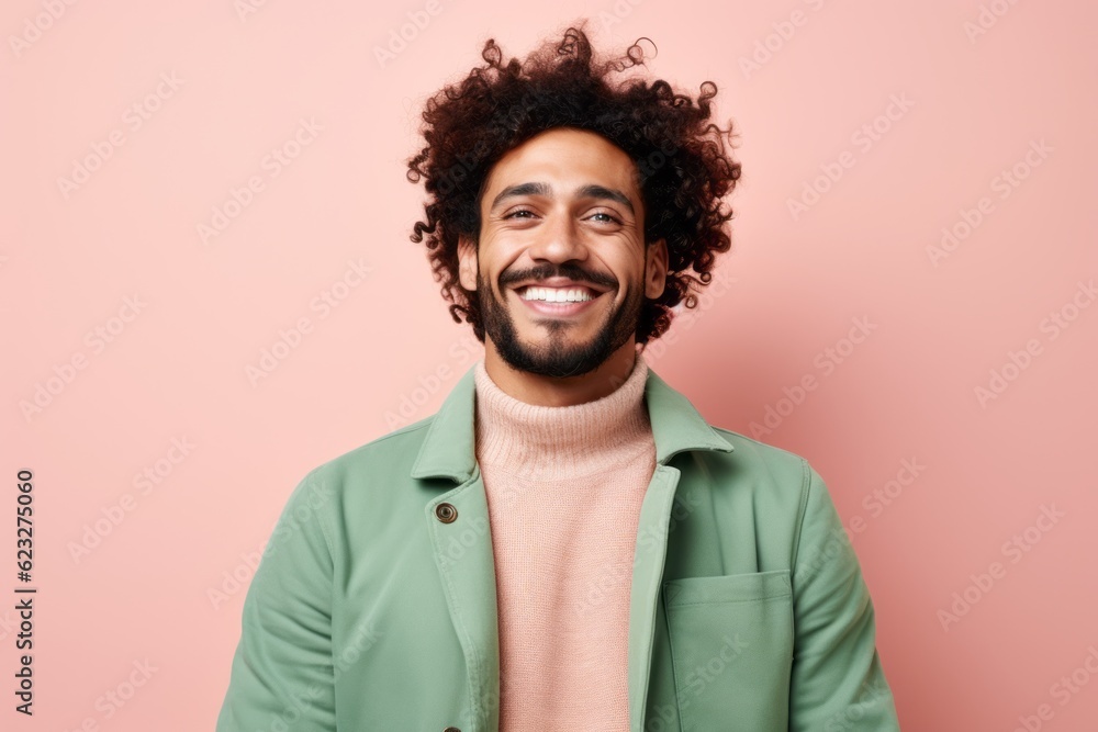 Portrait of a happy young african american man smiling at camera isolated over pink background Portrait of a happy young african american man smiling at camera isolated over pink background