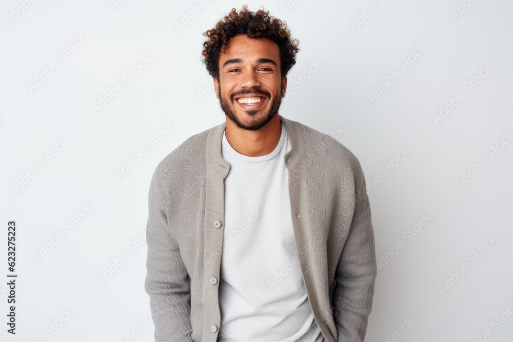 Portrait of handsome african american man smiling against white background Portrait of handsome african american man smiling against white background
