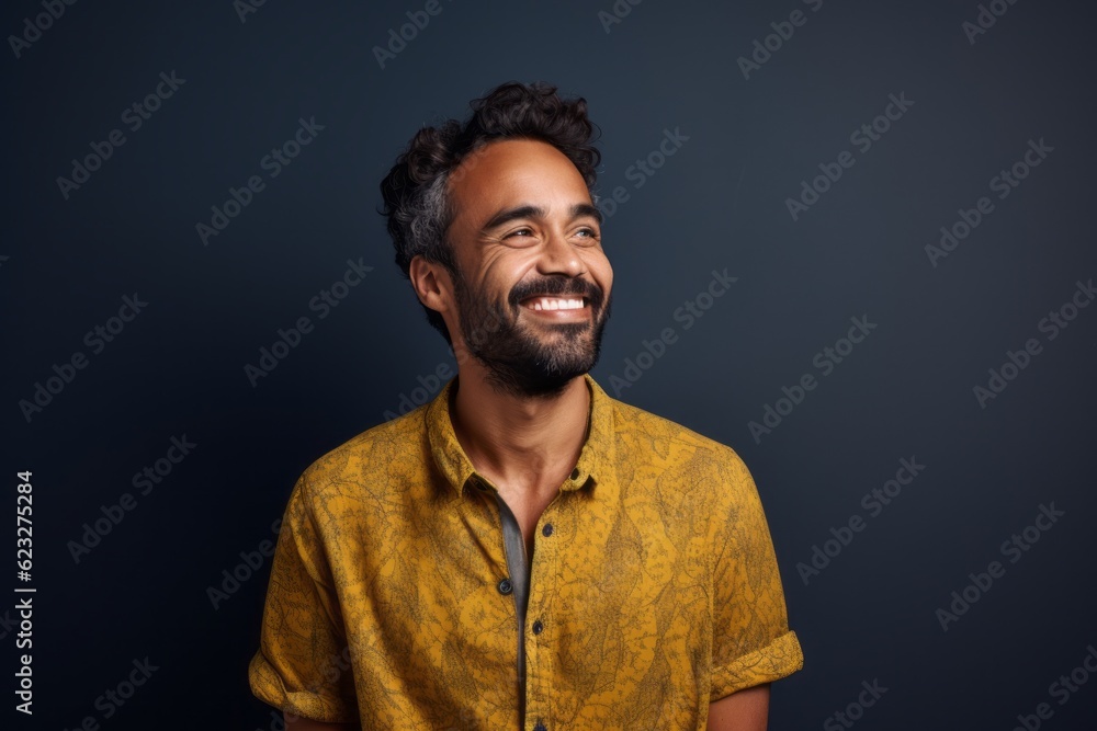 Fototapeta premium Portrait of a happy young indian man smiling at the camera