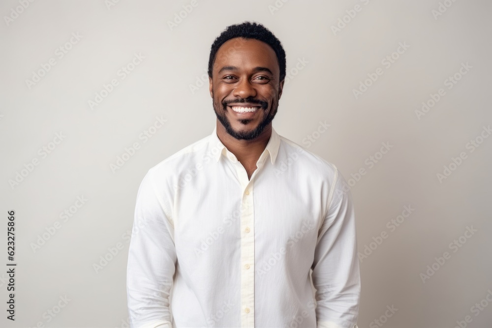 Portrait of handsome african american man smiling and looking at camera Portrait of handsome african american man smiling and looking at camera