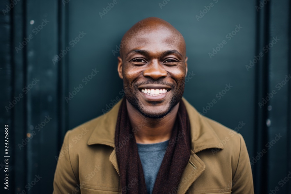 Close up portrait of handsome african american man smiling at camera Close up portrait of handsome african american man smiling at camera
