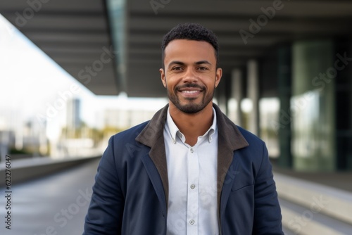 Portrait of a handsome young african american businessman standing outdoors