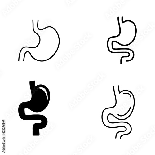 stomach icon vector symbol set, human stomach icon set, on white background..eps