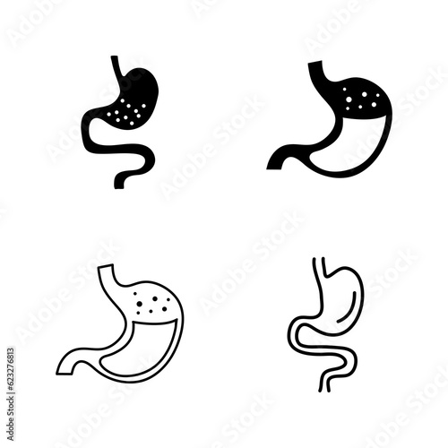 stomach icon vector symbol set, human stomach icon set, on white background..eps