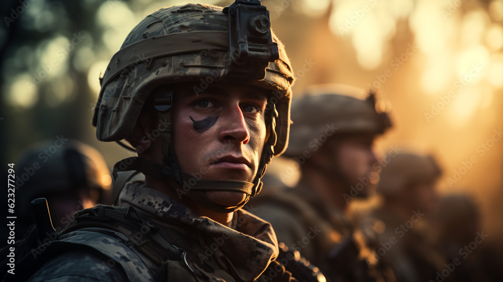Soldier Close-Up Portrait in Military Uniform Soldier Close-Up Portrait in Military Uniform
