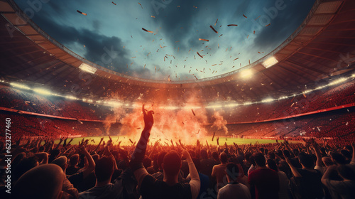 Passionate Supporters. Football Fans Cheering for Their Team