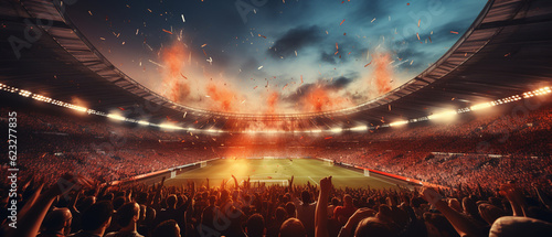 Passionate Supporters. Football Fans Cheering for Their Team