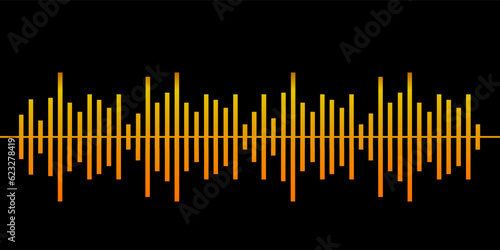 Modern sound wave equalizer.Audio technology, musical pulse. Vector illustration on blue background - EPS 10