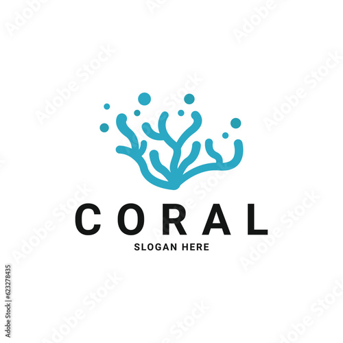 Fototapeta Naklejka Na Ścianę i Meble -  Coral blue logo design creative idea
