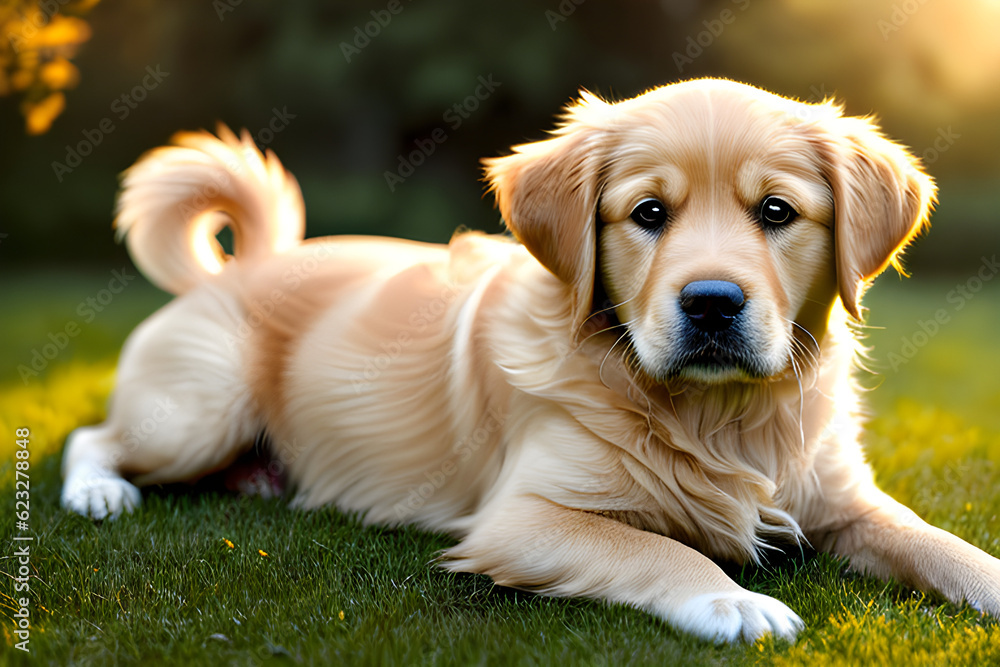 golden retriever dog. Generative AI golden retriever dog. Generative AI